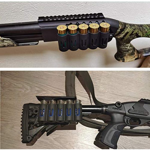ACEXIER Shotgun Shell Side Saddle 3 ACEXIER Tactical Polymer Shot Gun Quick Release Shell Holder Carrier for Hunting Airsoft Paintball fits for 20mm Picatinny Rail Mount