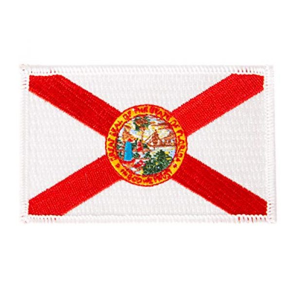 Desert Cactus Airsoft Morale Patch 1 Florida Flag Patch 3.5 inch x 2.25 inch Iron On Sew Embroidered Tactical Backpack Hat Bags Caps Jackets Pants (Single Patch)