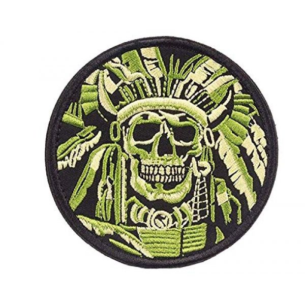 VOZUKO Airsoft Morale Patch 6 Tactical Morale Patches - Bundle 2 Pieces Full Embroidery Hook Backed With Loop Attachment