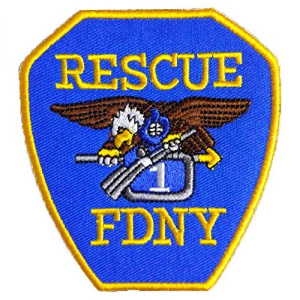 Tactical Embroidery Patch Airsoft Morale Patch 1 Fireing Department New York City (FDNY) Rescue Embroidery Patch Military Tactical Morale Patch Badges Emblem Applique Hook Patches for Clothes Backpack Accessories