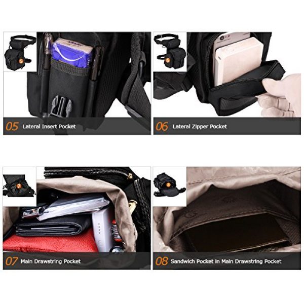 MAXTRA Tactical Pouch 6 MAXTRA Military Tactical Drop Leg Bag Tool Fanny Thigh Pack Leg Rig Utility Pouch Paintball Airsoft Motorcycle Riding Thermite Versipack, Black