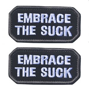 ODSP Airsoft Morale Patch 1 ODSP 2PCS Embrace The Suck Funny Military Tactical Morale Desert Badge Embroidery Hook & Loop Patch 3.15" x 1.57" Sized for Operator Caps, Hats, Bags,Jackets Clothes,Clothing,Jeans,Backpacks