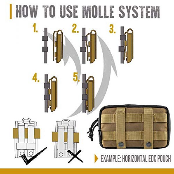 OneTigris Tactical Pouch 7 OneTigris Horizontal EDC Pouch Utility MOLLE Tool Bag Organizer with Phone Pocket & Patch Panel