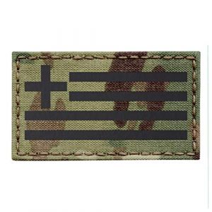 Tactical Freaky Airsoft Morale Patch 1 IR Multicam Greek Greece Flag Hellenic Hellas 3.5x2 Infrared IFF Tactical Morale Fastener Patch