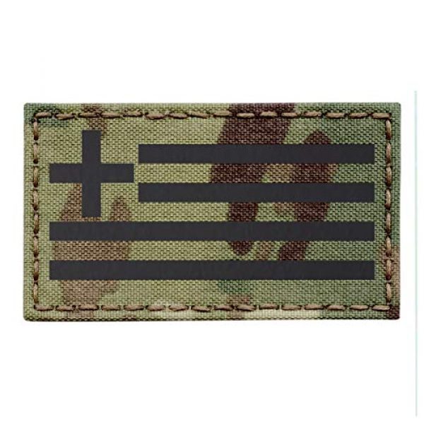 Tactical Freaky Airsoft Morale Patch 1 IR Multicam Greek Greece Flag Hellenic Hellas 3.5x2 Infrared IFF Tactical Morale Fastener Patch