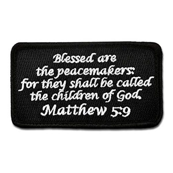 BASTION Airsoft Morale Patch 1 BASTION Morale Patches (Matthew 5:9, Black) | 3D Embroidered Patches with Hook & Loop Fastener Backing | Well-Made Clean Stitching | Christian Patches Ideal for Tactical Bag, Hats & Vest