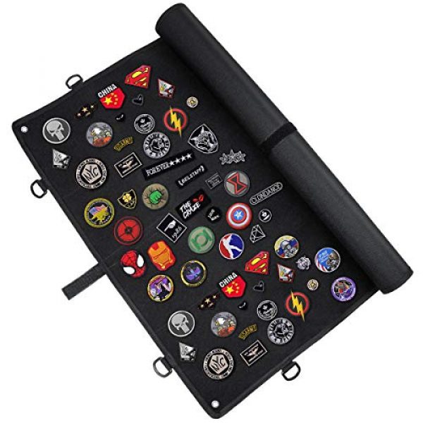 IronSeals Airsoft Morale Patch 3 IronSeals Morale Patch Panel, Tactical Board Patch Organizer Holder - Loop Surface, Steel Ring, D-Hook and Flag Patch