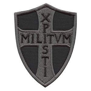 LEGEEON Airsoft Morale Patch 1 LEGEEON ACU Subdued Knights Templar Chi Rho Xpisti Militvm Soldiers of Christ Crusader Cross Tactical Morale Hook&Loop Patch