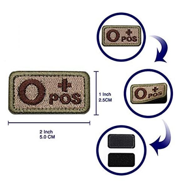 EJG Airsoft Morale Patch 5 EJG 2-Piece Tactical Blood Type Velcro Patch, Various Styles in Embroidery & PVC, O+ O- Positive Negative, 2"x1" Military Medic Navy Army Morale Patch for Tactical Gear Battle Uniform (Style 03)