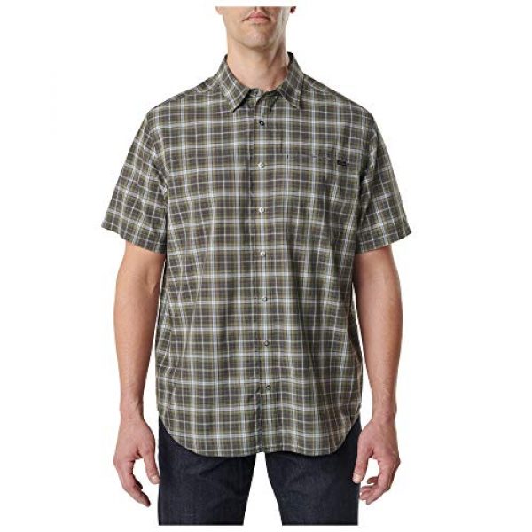 5.11 Tactical Shirt 1 5.11 Tactical Men's Poly-Cotton Hunter Plaid Short Sleeve Shirt, Style 71374