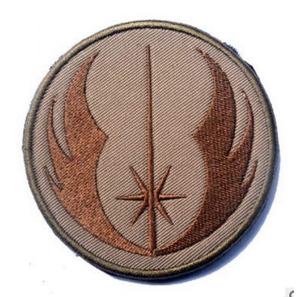 Tactical Embroidery Patch Airsoft Morale Patch 1 Star Wars Jedi Order Logo Tactical Embroider Hook & Loop Morale Patch Military Patch for Clothing Accessory Backpack Armband (Brown)