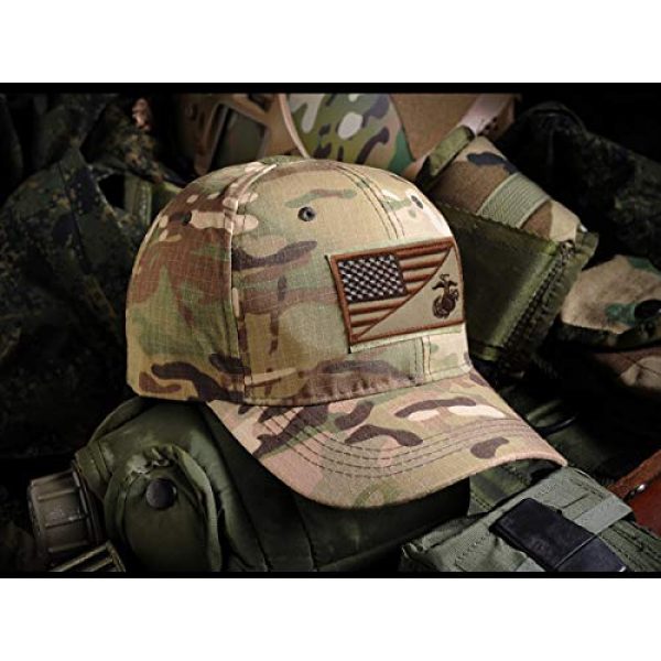SpaceAuto Airsoft Morale Patch 4 SpaceAuto USA American Flag/Marine Corps USMC Military Tactical Morale Badge Patch 3" x 1.97" - Brown