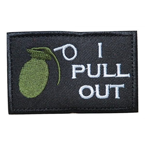 TrendyLuz Airsoft Morale Patch 1 I Pull Out Grenade Morale Tactical Military Embroidered Hook & Loop Patch