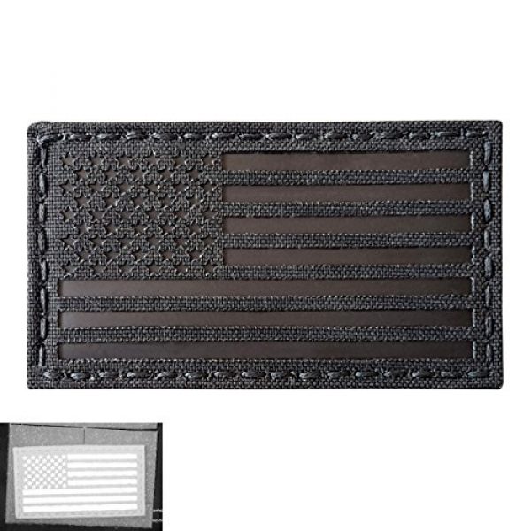 Tactical Freaky Airsoft Morale Patch 5 Blackout Infrared IR USA American Flag 3.5x2 IFF Tactical Morale Hook&Loop Patch