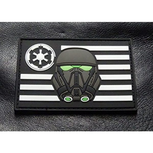 Miltacusa Airsoft Morale Patch 2 Stormtrooper USA Flag Rogue Patch [Glow Dark -3D-PVC Rubber -Velcro Brand" Fastener]