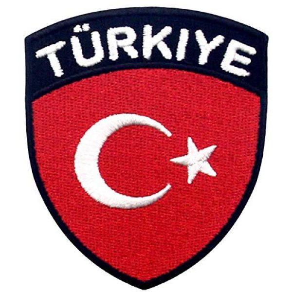 EmbTao Airsoft Morale Patch 1 EmbTao Turkey Flag Shield Patch Embroidered National Morale Applique Iron On Sew On Turk Emblem