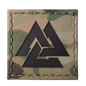 Tactical Freaky Airsoft Morale Patch 1 Multicam Infrared IR Viking Valknut Norse 2x2 IFF Tactical Morale Touch Fastener Patch