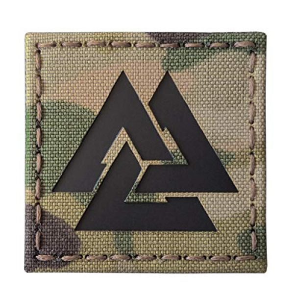 Tactical Freaky Airsoft Morale Patch 1 Multicam Infrared IR Viking Valknut Norse 2x2 IFF Tactical Morale Touch Fastener Patch