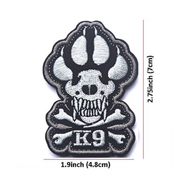 Zhikang68 Airsoft Morale Patch 2 K9 & Crossbone Killer Attack Police Dog Fastener Patch Embroidered Army Swat Morale Hook Loop Backing Tactial Badge Swat for Service Animal Vest (Night Reflective)