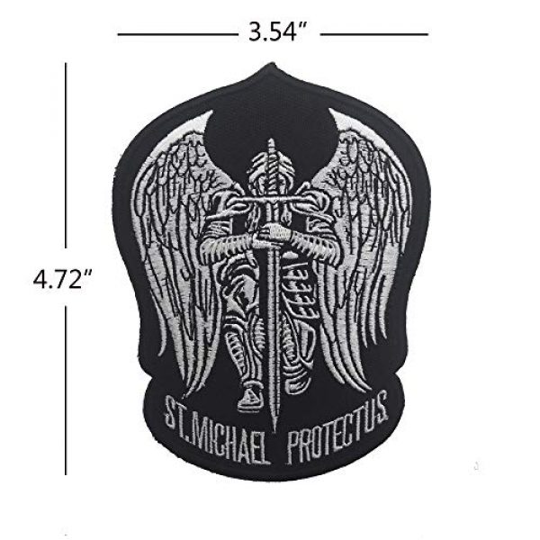 Zhikang68 Airsoft Morale Patch 2 St.Saint Michael Protect Us Modern Morale Embroidered Patch Tactical Military Army Operator Patches Applique for Coat Jacket Gear Cap Hat Backpack