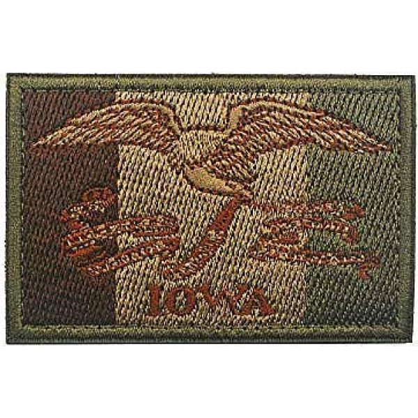Embroidery Patch Airsoft Morale Patch 1 US Iowa State Flag Military Hook Loop Tactics Morale Embroidered Patch