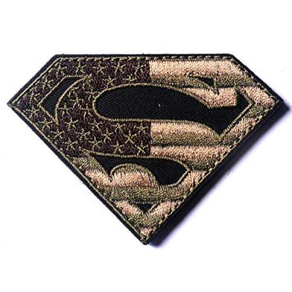 Tactical Embroidery Patch Airsoft Morale Patch 1 Superman DC Comics Super Hero S US Flag Tactical Embroider Hook & Loop Morale Patch Military Patch for Clothing Accessory Backpack Armband (color2)