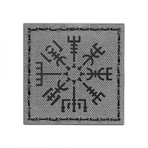 Tactical Freaky Airsoft Morale Patch 1 IR Wolf Gray Vegvisir Viking Norse Heathen 2x2 Grey IFF Tactical Morale Touch Fastener Patch