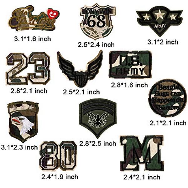 Fexo Airsoft Morale Patch 5 Tactical Military Combat Morale Patch 10 PCS Assorted US Military Patches Set for Caps, Bags, Backpacks, Tactical Vest, Military Uniforms