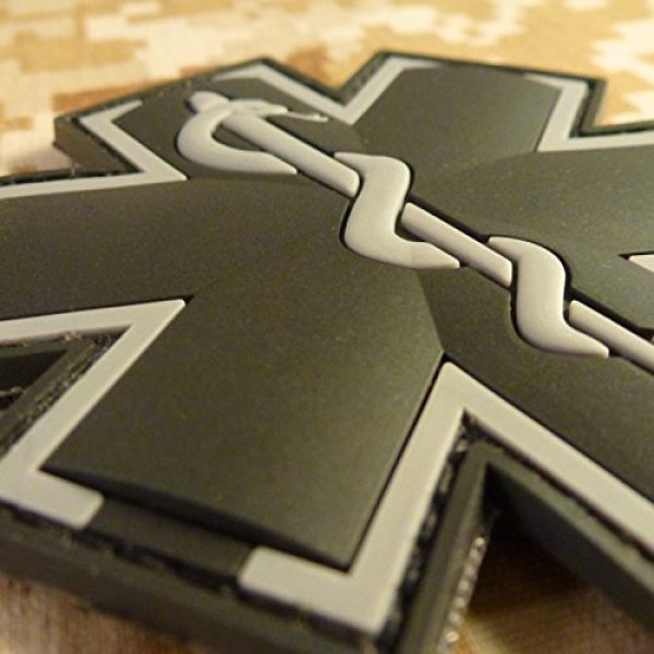 LEGEEON Airsoft Morale Patch 3 LEGEEON ACU Black EMS EMT Medic Paramedic Star of Life Morale Tactical PVC 3D Hook-and-Loop Patch