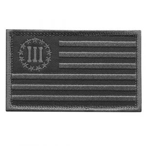 LEGEEON Airsoft Morale Patch 1 LEGEEON Blackout Three Percenter 2x3.25 USA Flag 3% American Rebellion Militia Morale Tactical Military Touch Fastener Patch