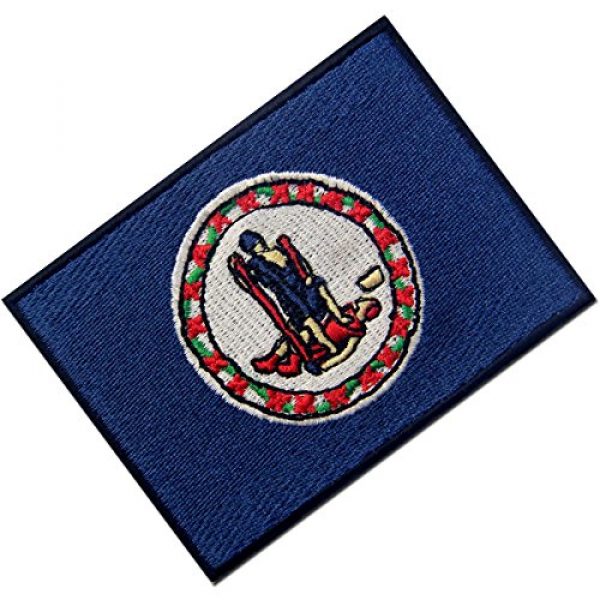 EmbTao Airsoft Morale Patch 3 Virginia State Flag Embroidered Emblem Iron On Sew On VA Patch