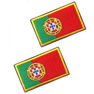 Tactical Embroidery Patch Airsoft Morale Patch 1 2pcs Portugal Flag Embroidery Patch Military Tactical Morale Patch Badges Emblem Applique Hook Patches for Clothes Backpack Accessories
