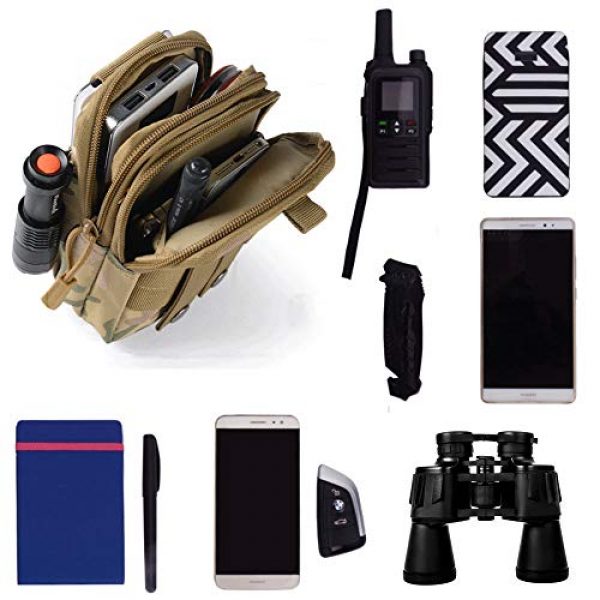 Ecango Tactical Pouch 6 Tactical Molle Pouch Multipurpose EDC Waist Bag Outdoor Compact Water-Resistant Utility Gadget Organizer with Shoulder Strap, Carabiner Clip, Key Ring, Water Bottle Carrier and Web Dominators