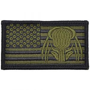 Tactical Gear Junkie Airsoft Morale Patch 1 USA Flag with Superimposed Predator Head - 2x3.5 Patch - Olive Drab