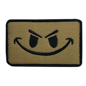 Tactical Embroidery Patch Airsoft Morale Patch 1 Evil Smiley Smile Face Embroidery Patch Military Tactical Morale Patch Badges Emblem Applique Hook Patches for Clothes Backpack Accessories