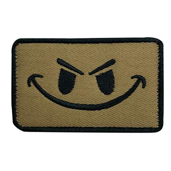 Tactical Embroidery Patch Airsoft Morale Patch 1 Evil Smiley Smile Face Embroidery Patch Military Tactical Morale Patch Badges Emblem Applique Hook Patches for Clothes Backpack Accessories