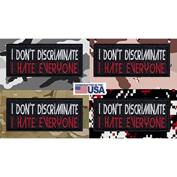 Tactical Patch Works Airsoft Morale Patch 4 I Don'T Discriminate I Hate Everyone Funny Biker Motorcycle Patch