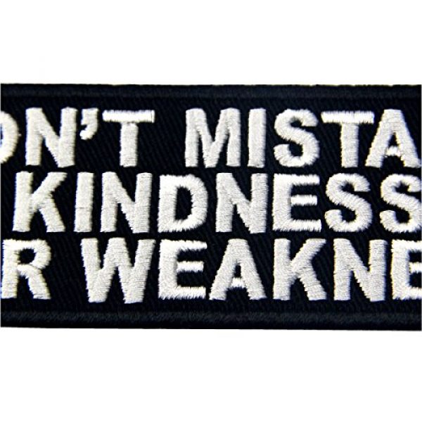 EmbTao Airsoft Morale Patch 2 EmbTao Don't Mistake Kindness For Weekness Embroidered Iron On Sew On Patch