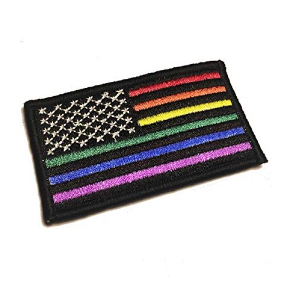 Empire Tactical USA Airsoft Morale Patch 1 3.5 X 2 Inch Rainbow US Made American Patriotic Flag Durable USA Morale Uniform Patch (Empire Tactical USA)
