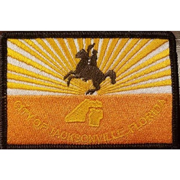 Fast Service Designs Airsoft Morale Patch 1 City of Jacksonville Florida Flag Embroidered Patch with Hook & Loop MC Biker Tactical Morale Shoulder Travel Emblem Black Border