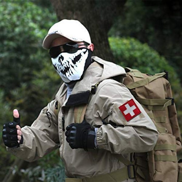Zhikang68 Airsoft Morale Patch 5 Reflective Medic Patches,Infrared IR EMS EMT MED Tactical Medical Red Cross Morale Hook&Loop Badge First Aid Decorative Appliques (White Red)