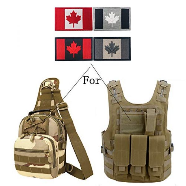 Heyqie Airsoft Morale Patch 6 2 Pieces Canada Flag Patches, Canadian Flag Patch 3.1 X 2.0 Inch Velcro Patches Morale Military Uniform Emblem Patch Iron-on Patch for Tactical Backpacks Bags Clothes Jackets Hats