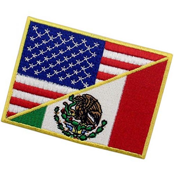 EmbTao Airsoft Morale Patch 4 USA American United State Flag and Mexico Flag Patch Embroidered National Applique Iron On Sew On Emblem, Multi-Color