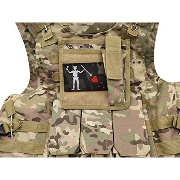 APBVIHL Airsoft Morale Patch 6 Glow Dark Blackbeard Pirate Edward Teach Jolly Roger Patches - DEVGRU US Navy Seals Tactical Morale Military Patch - Hook and Loop Fastener Backing - 4.33 x 2.76 Inch