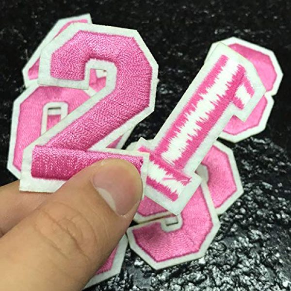 Jacknb Airsoft Morale Patch 4 Iron On Numbers Patches Sew On Applique Patches Pink 0-9 Number Patches Ironed Embroidered Decorative Repair Patches for Clothes Backpack Clothing Shoe Shirt Hat