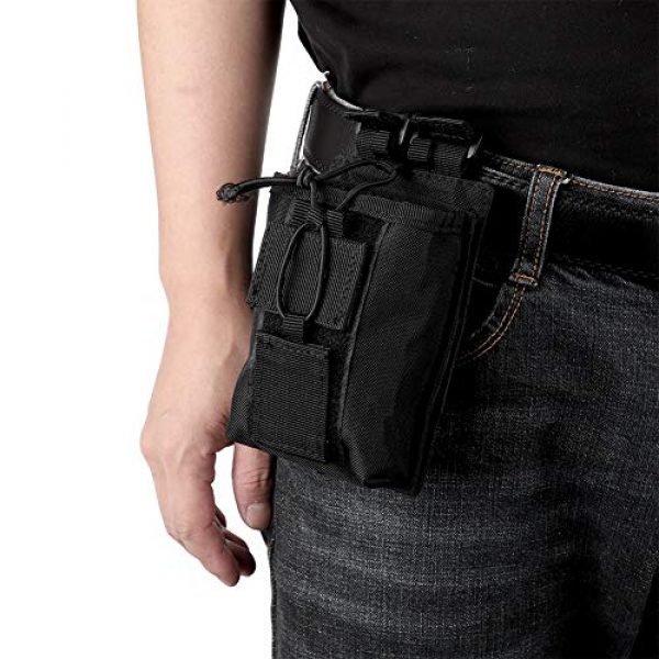 Rosvola Tactical Pouch 6 Rosvola Waterproof Walkie-Talkie Holder, with Snap Buckles Intercom Bag, Walkie-Talkie Bag, Wear-Resistant and Durable Simple Design and Color Black for Security Office