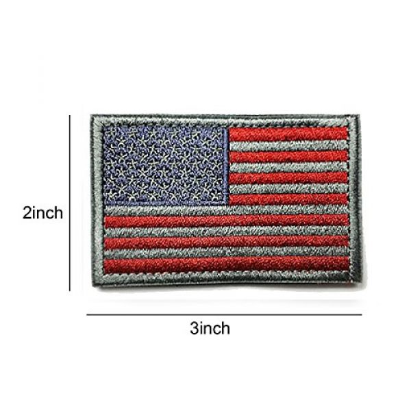 Ogrmar Airsoft Morale Patch 2 Ogrmar Tactica American Flag Embroidered Patch USA United States of America Military Uniform Emblem Pack of 2 (Grey and red)