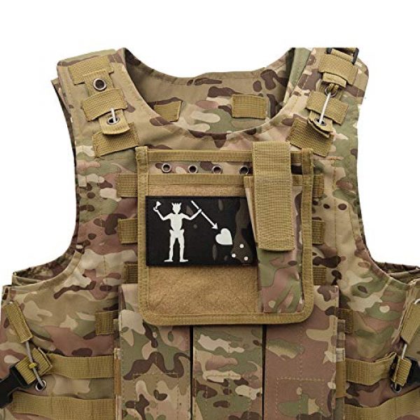 APBVIHL Airsoft Morale Patch 5 Glow Dark Blackbeard Pirate Edward Teach Jolly Roger Patches - DEVGRU US Navy Seals Tactical Morale Military Patch - Hook and Loop Fastener Backing - 4.33 x 2.76 Inch