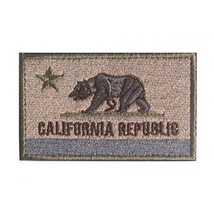 Tactical Embroidery Patch Airsoft Morale Patch 1 State Flag of California Embroidery Patch Military Tactical Morale Patch Badges Emblem Applique Hook Patches for Clothes Backpack Accessories