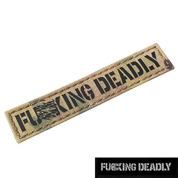 Tactical Freaky Airsoft Morale Patch 3 IR Fuing Deadly 1x5 Multicam Infrared Name Tag Callsign Morale Tactical Fastener Patch